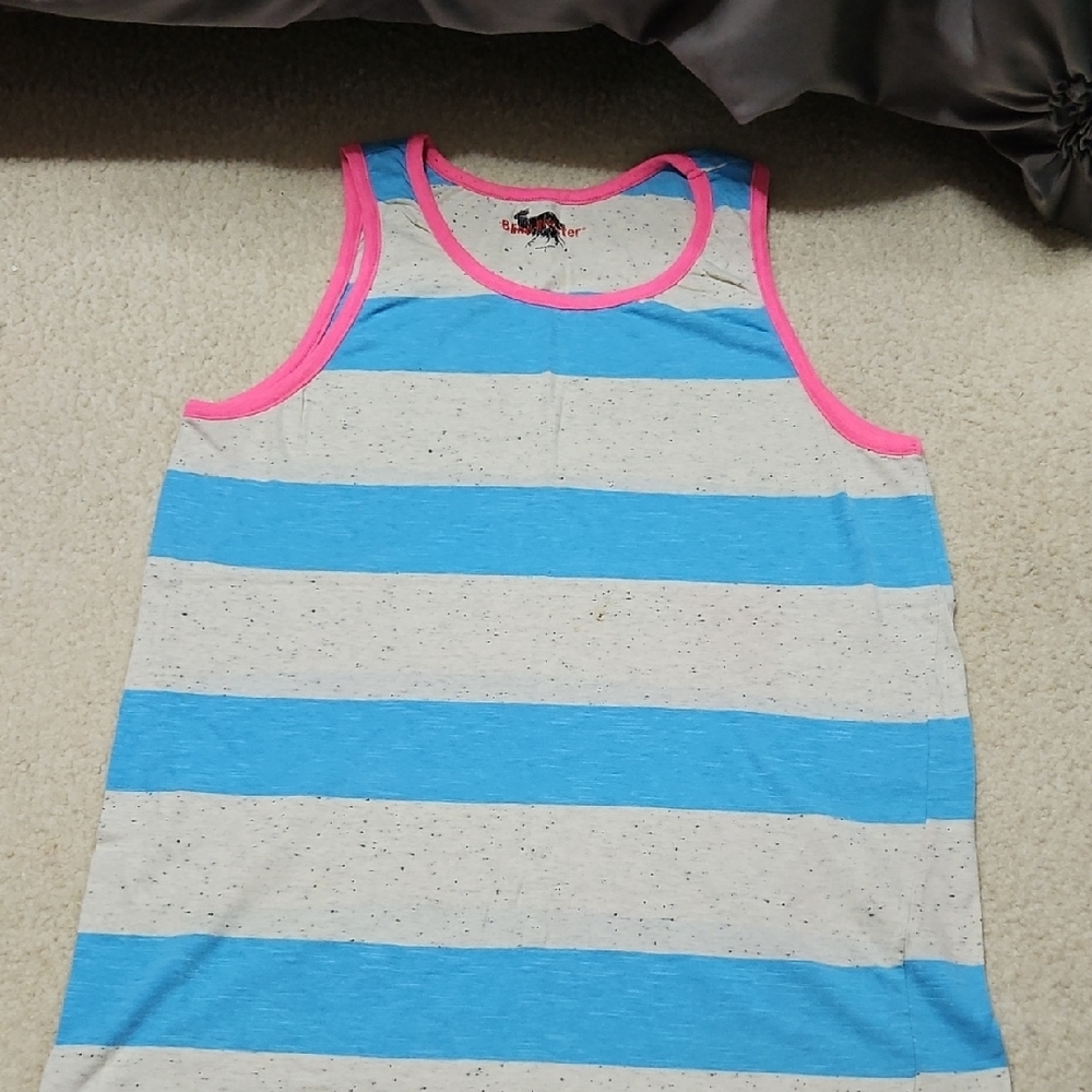 Blue and Pink Striped Kids Tank Top